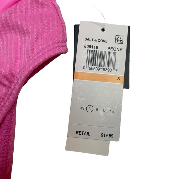 Salt + Cove Not What It Seams Swim Set Bikini Top and Bottoms Peony Pink S New - Picture 8 of 11